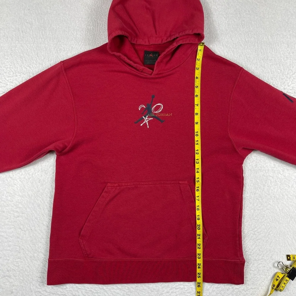 Jordan Hoodie‎ Mens Small Red Graphic Jumpman Kanji Sleeve Print Pullover